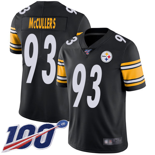 Men Pittsburgh Steelers Football #93 Limited Black Dan McCullers Home 100th Season Vapor Untouchable Nike NFL Jersey